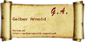 Gelber Arnold névjegykártya